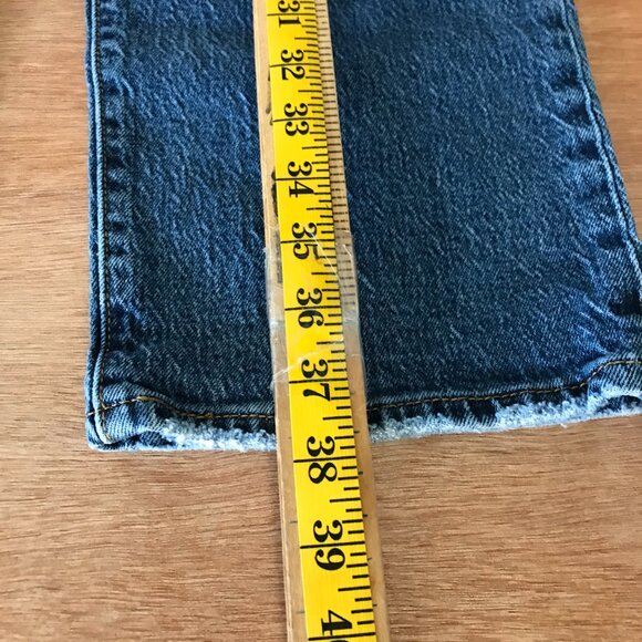 Levi's Ribcage Straight Ankle Jeans Women 27 Blue Button Fly Medium Wash Stretch - Picture 7 of 15